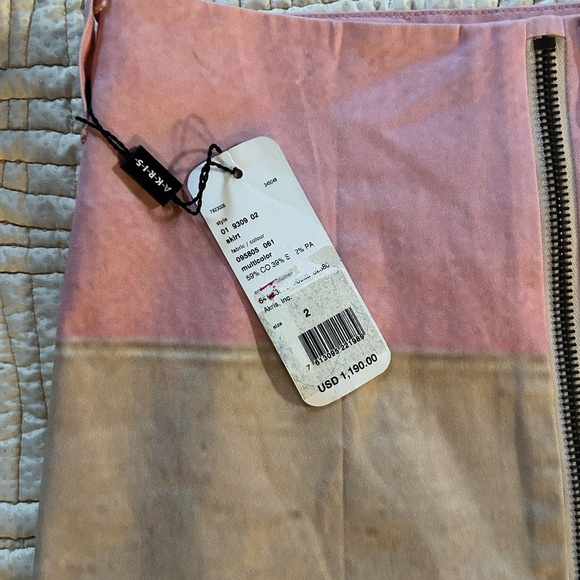 Akris Pink and Black Colorblock Skirt - Picture 2 of 3